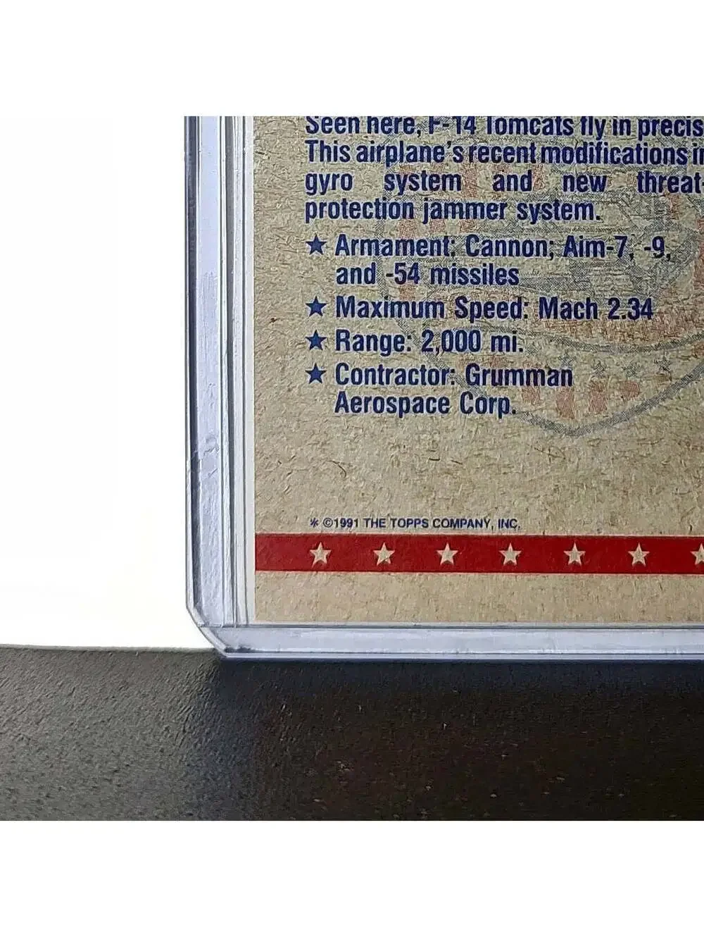 F-14 Flies in Formation 1991 Topps Desert Storm #22 Card